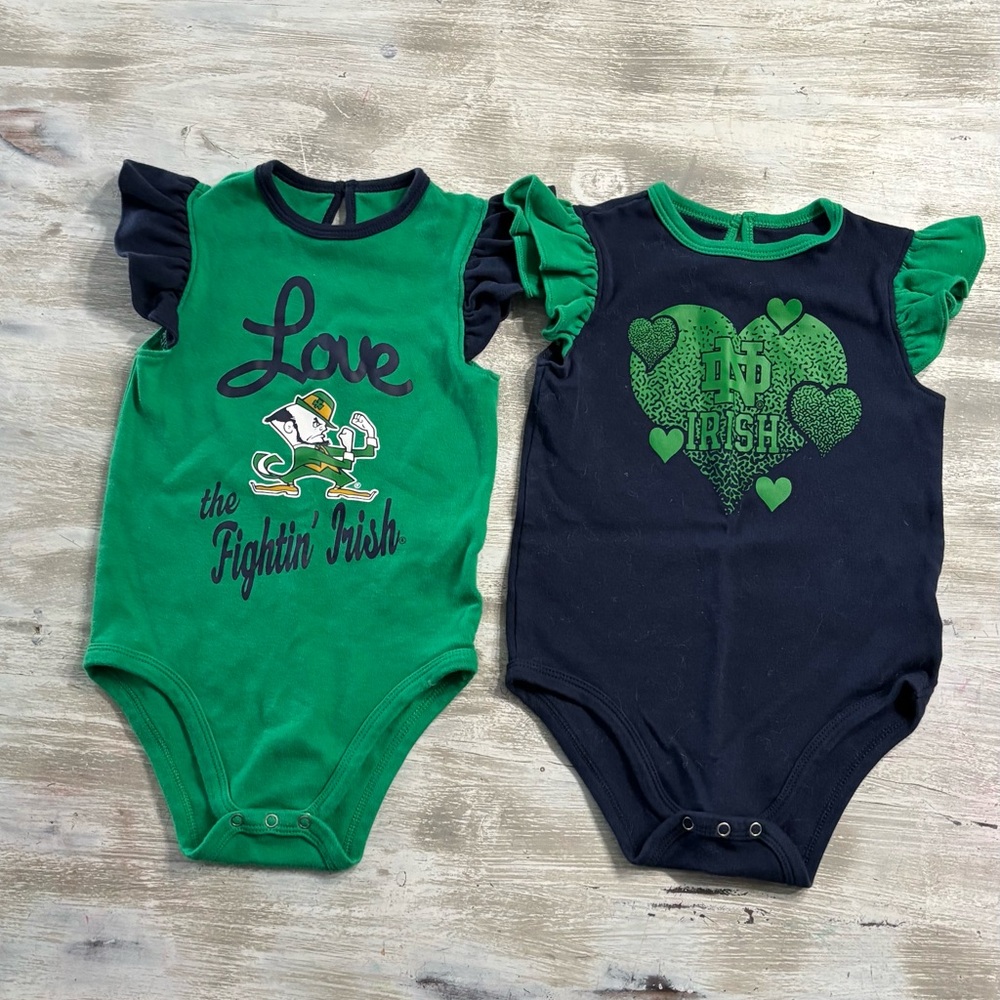 NWOT Notre Dame Onesies Set 24 months